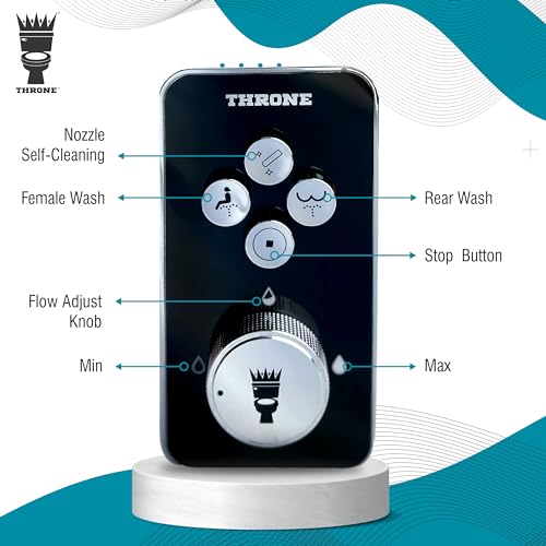 Throne Bidet Attachment - USA Patented - Non-Electric Self Cleaning Water Sprayer Toilet Bidet Seat Attachment, Double Nozzle (Frontal & Rear Wash), Easy Install (Black) - Image 2