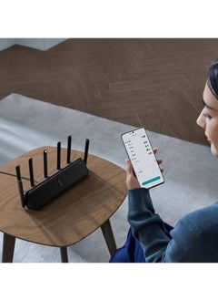 REBENUO BE7000 Router Advanced WiFi Connectivity New Generation Router Supports Dual-Band Protocol in Tri-Band Mode (Black) New Release  - Image 4
