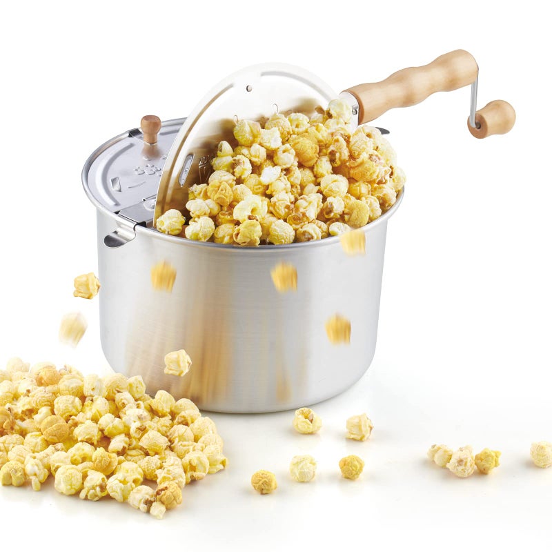 Cook N Home Cook N Home 02626 6 Quart Aluminium Stovetop Popcorn Popper Silver 