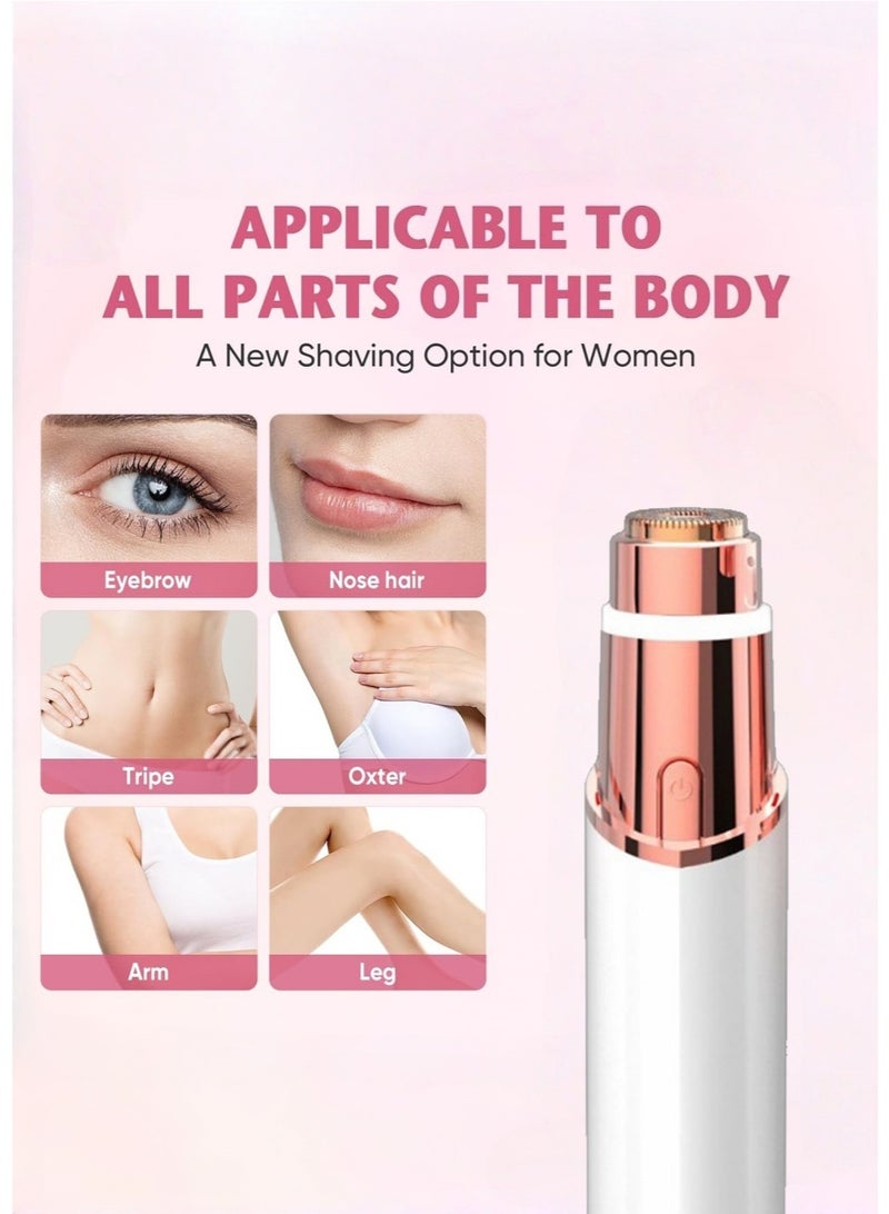 JoyousSto 2 In1 Facial Hair Remover for Women, Painless Face Shaver, Mini Hair Remover, Electric Razor Shaver Portable Bikini Epilator for Lips, Chin, Armpit, Peach Fuzz,Neck, Cheek Etc,White - Image 2