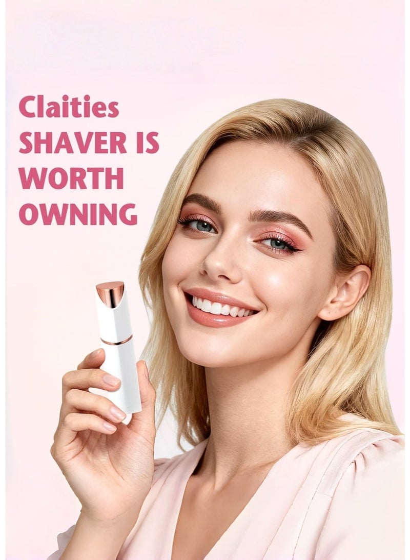 JoyousSto 2 In1 Facial Hair Remover for Women, Painless Face Shaver, Mini Hair Remover, Electric Razor Shaver Portable Bikini Epilator for Lips, Chin, Armpit, Peach Fuzz,Neck, Cheek Etc,White - Image 3