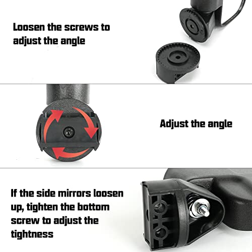 SUNPIE مرآة جانبية رينجر - مرآة UTV لسيارة بولاريس رينجر 570 900 XP 1000 2015-2025 جنرال 1000، وكان آم ديفندر مافريك تريل UFORCE 600 1000 (لا تناسب الأبواب الكاملة)، مرايا جانبية - Image 4