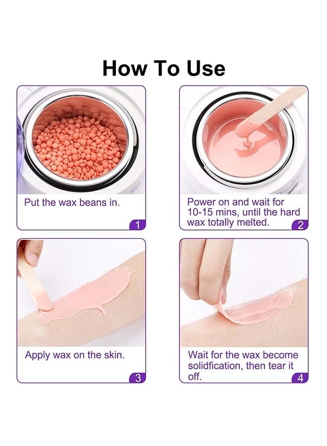 ProWax Wax Warmer Hair Removal Heater With Wax Beans And Applicator Stick Multicolour - Image 4