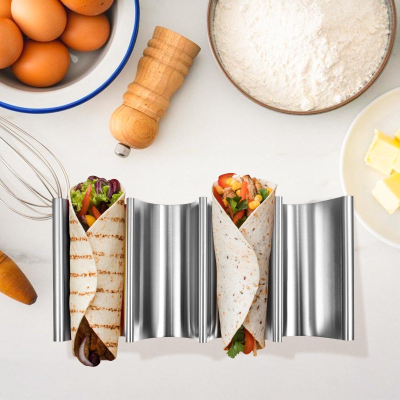 Stainless Steel Taco Holder Stand Multi Slot Tortilla Rack For Grilling And Parties - Image 3