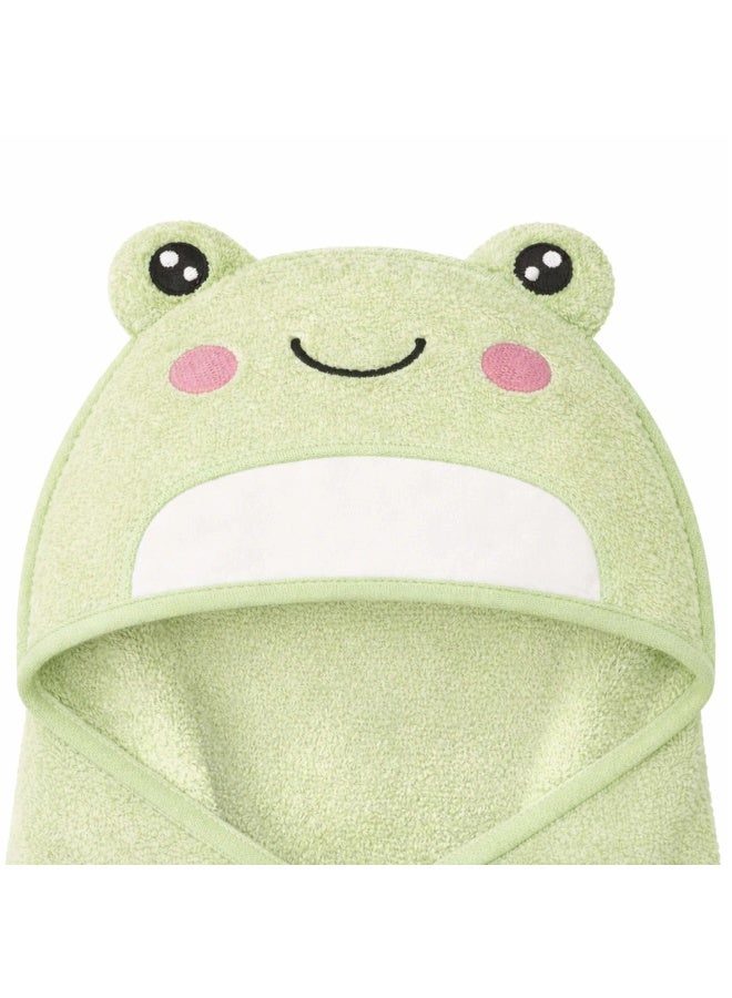 KeaBabies Cuddle Baby Hooded Towel, Soft Baby Bath Towel, Frog - Image 1