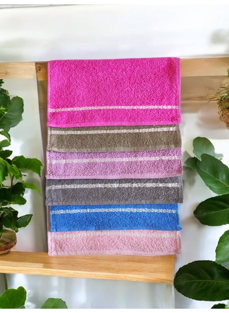 Cnr Garden 6 Piece Kitchen Towel Drying Cloth Hand Face Towel Set Water Absorbent Set 30X30  - Image 2