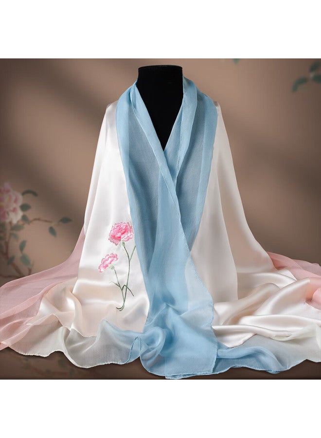 Hang Silk House وشاح حرير تطريز هانغسي مانشن سوتشو للزوجة المسنّة هدية عيد ميلاد الأم أو عيد الأم بألوان خيالية للنساء - Image 4