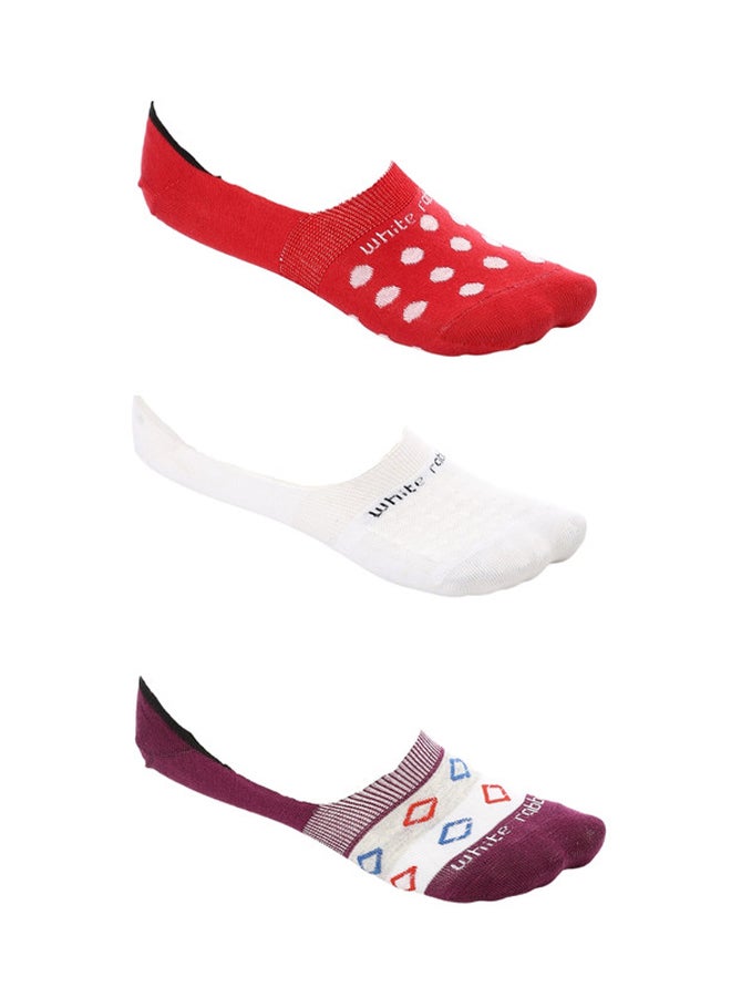 WHITE RABBIT White Rabbit Front Striped Casual Invisible Socks 