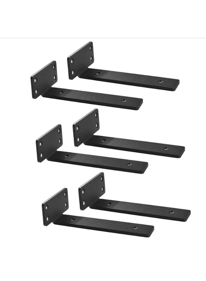 6 Shelf Brackets, 12 Inch Floating Shelf Bracket, Heavy Duty Hidden Shelf Brackets ,  steel Metal Brackets for Shelf Support with Screw Included - Image 1
