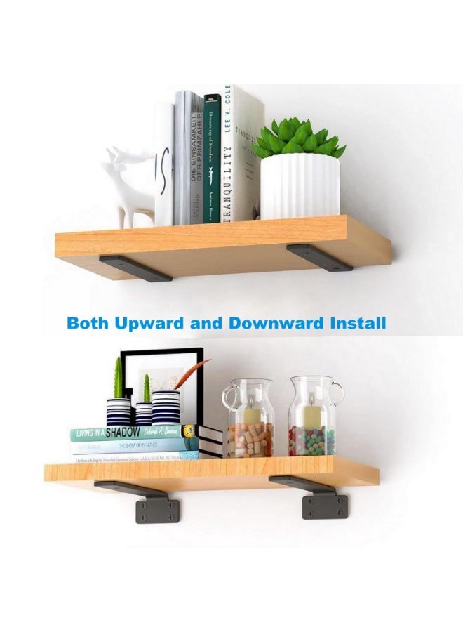 6 Shelf Brackets, 12 Inch Floating Shelf Bracket, Heavy Duty Hidden Shelf Brackets ,  steel Metal Brackets for Shelf Support with Screw Included - Image 5