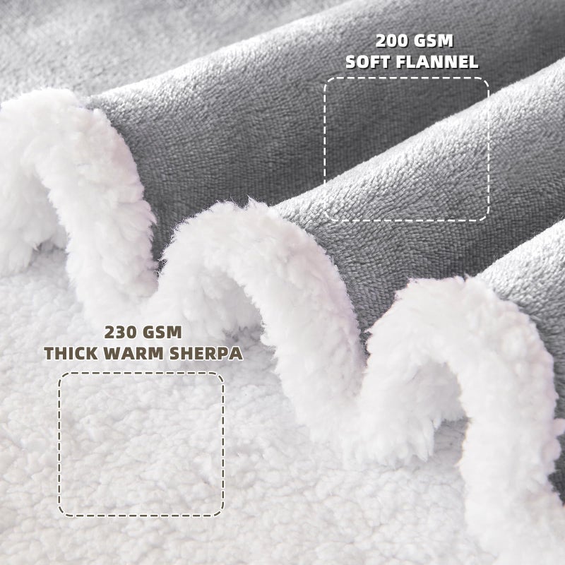 IFNOW Sherpa Wearable Blanket with Sleeves for Women Men Adults, Christmas Birthday Gifts for Women Mom Wife, Cozy Wearable Blanket with Arm and Pocket, Warm Full Body TV Wrap Throw Blanket, Grey - Image 5