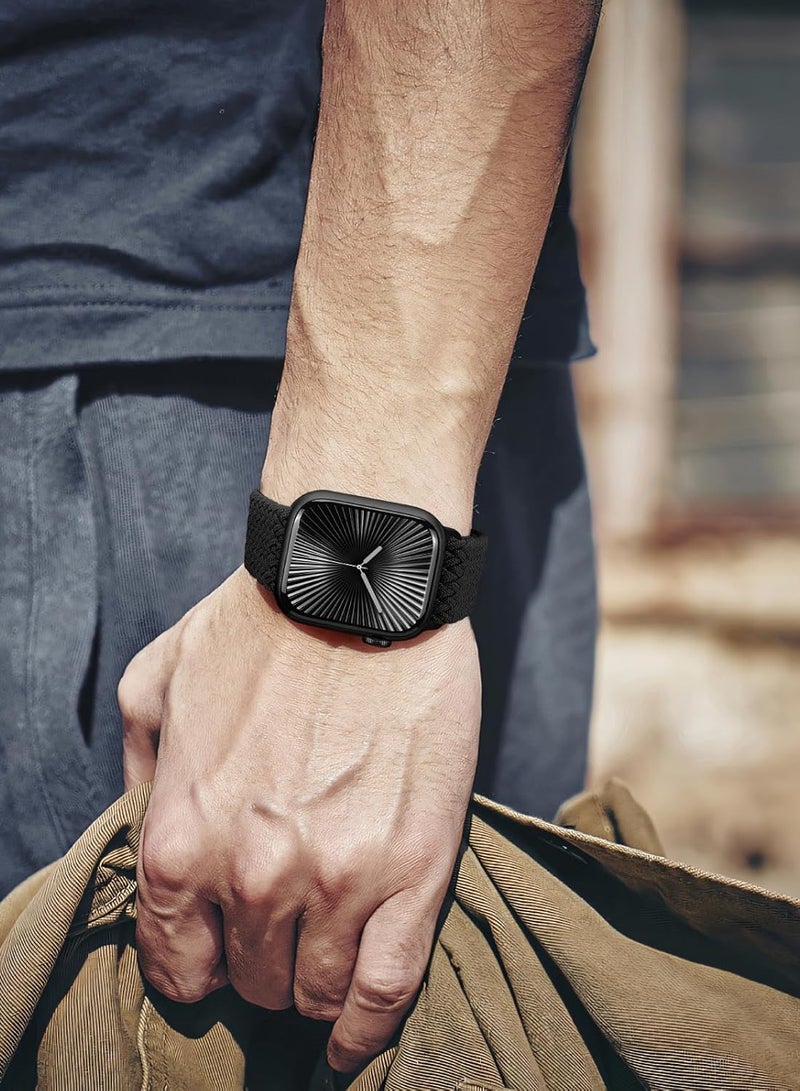 عام نطاقات ممتدة مضفر مغناطيسية متوافقة مع Apple Watch Band 38mm 40mm 41mm 42mm 44mm 45mm 46mm 49mm النساء الرجال ، حزام حلقة منفردة نايلون نايلون من أجل Iwatch Series 10 9 8 SE 7 6 5 4 3 2 1 Ultra - Image 2