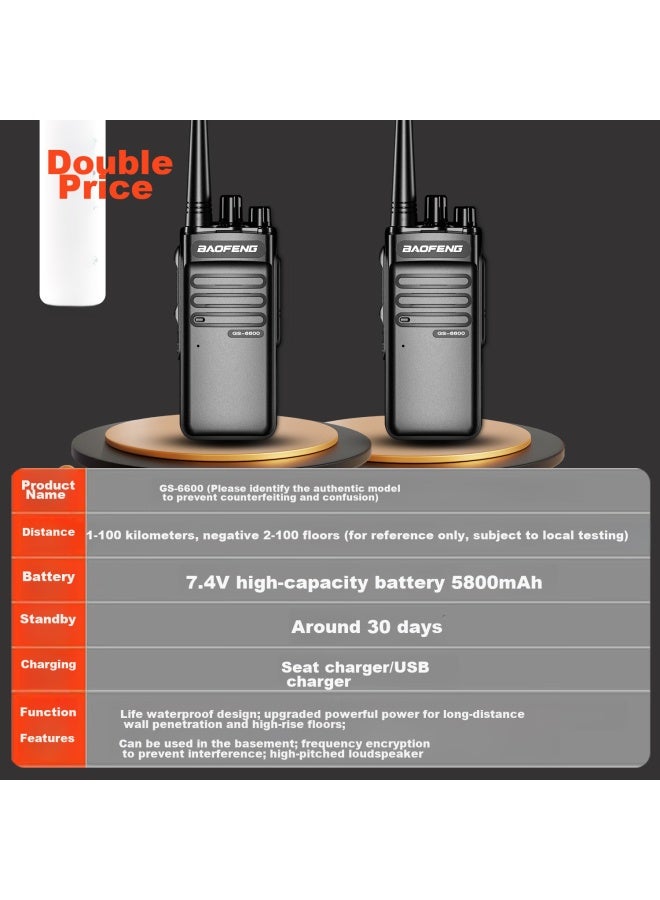 Baofeng Gs 6600 Walkie-talkie Flagship Version, High-power Professional Long-range Commercial And Civilian Handheld Two-way Radio - Image 3