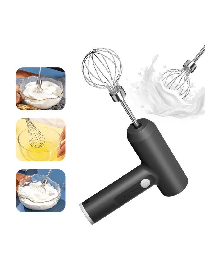Lukadah Electric Food Mixer Handheld Egg Beater, Portable 3-Speed Rechargeable Mixer for Baking Cake Cream Dough, USB Electric Whisk Blender for Kitchen Cooking Tools (Multi-colour) - Image 1