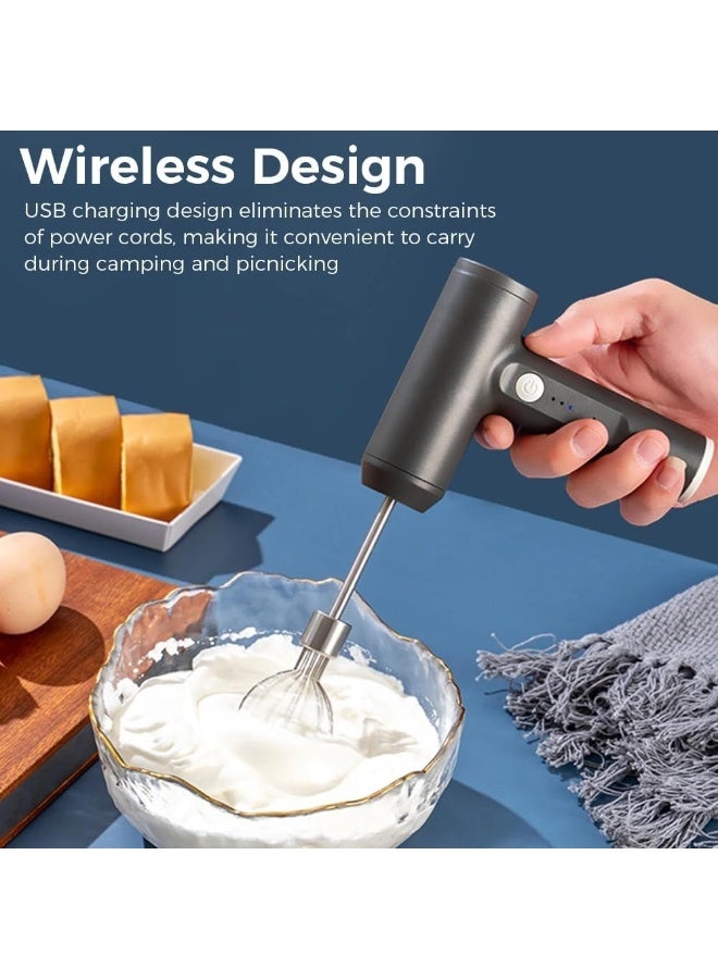Lukadah Electric Food Mixer Handheld Egg Beater, Portable 3-Speed Rechargeable Mixer for Baking Cake Cream Dough, USB Electric Whisk Blender for Kitchen Cooking Tools (Multi-colour) - Image 2