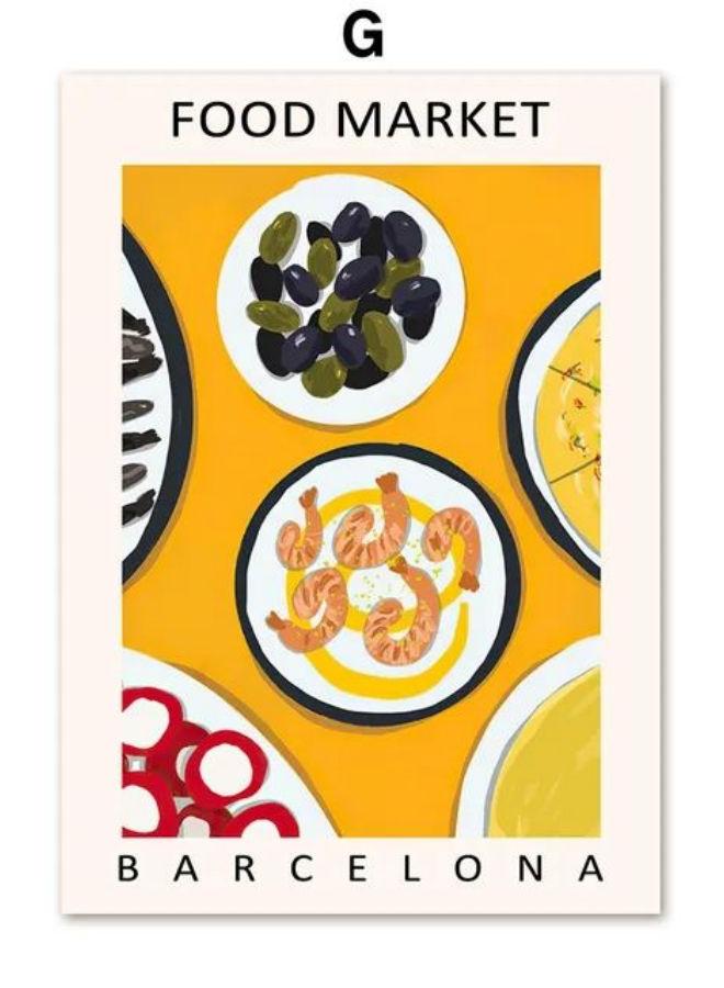 Abstract Food Market Kitchen Bar Wall Art Canvas Painting Nordic Posters And Prints Wall Pictures For Cafe Dinning Room Decor - Image 1