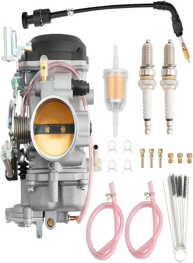 ATRACYPART مكربن ATRACYPART CV40mm متوافق مع دراجات هارلي ديفيدسون داينا وإف إكس آر سبورتستر 883 و1200 هيريتدج سوفتيل تورينج إلكترا جلايد فات بوي وغيرها، مع شمعة إشعال. - Image 1