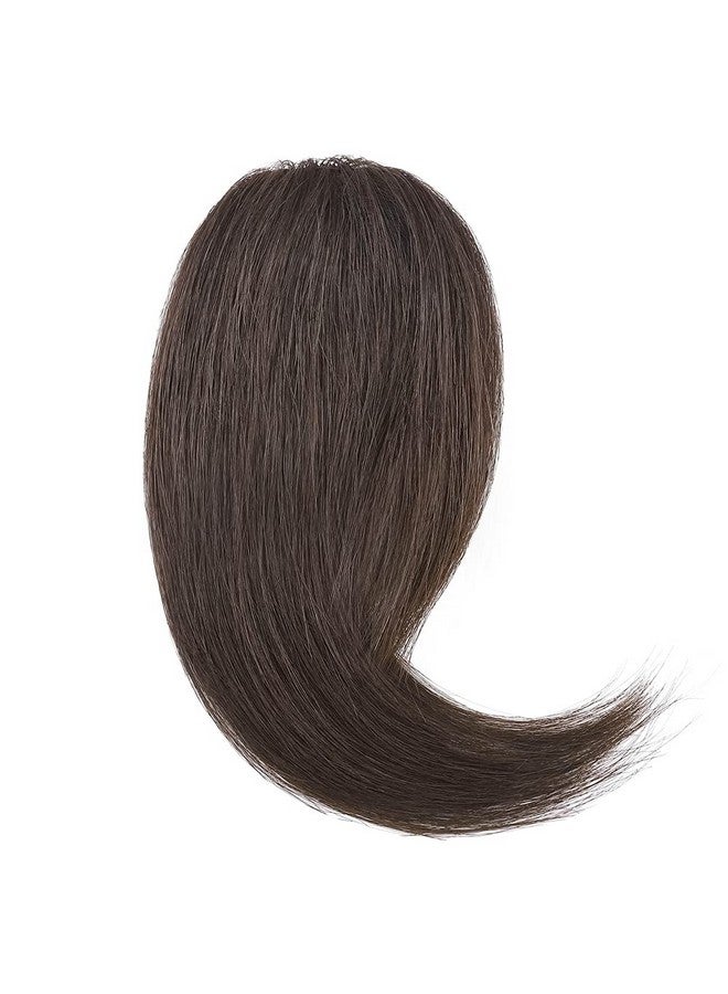 Hairro 100% شعر بشري مشابك جانبية للغرة 2 قطع بني متوسط مشبك على الجزء الأوسط غرة فرنسية 10 بوصة خصلات جانبية - Image 3