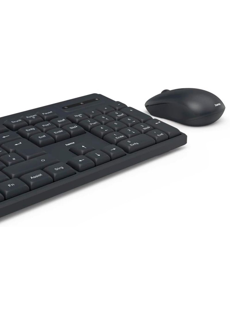 هاما لوحة مفاتيح لاسلكية Hama "WKM-100" مع ماوس، لاسلكية، تعمل بالبطاريات، أسود، QWERTY GULF - Image 3