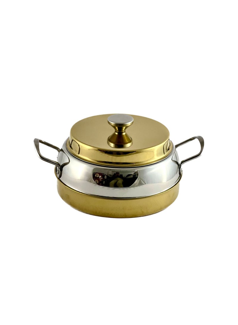 Homemaker Ellora Hotpot 2500ml Capacity - Air Tight Lid - High Quality Stainless Steel - Gold & Silver