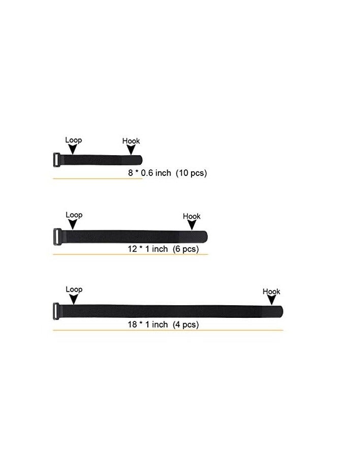 erorex Reusable Fastening Cable Straps and Cable Ties Set of 20 - Image 1