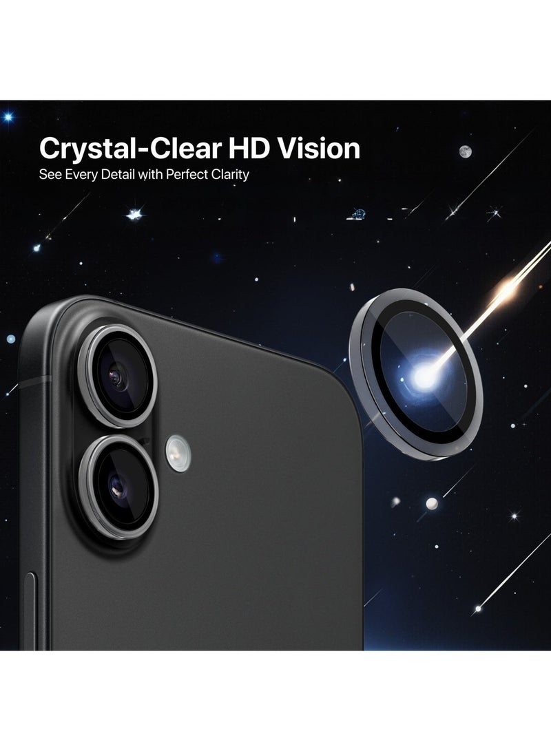 INFINYTY iPhone 16 / 16 Plus Camera Lens Protector – Glint (Transparent), Ultra-Clear HD, Individual Lenses, Scratch-Resistant, Anti-Fingerprint, Easy Installation, Case Friendly, Precision Fit - Image 2