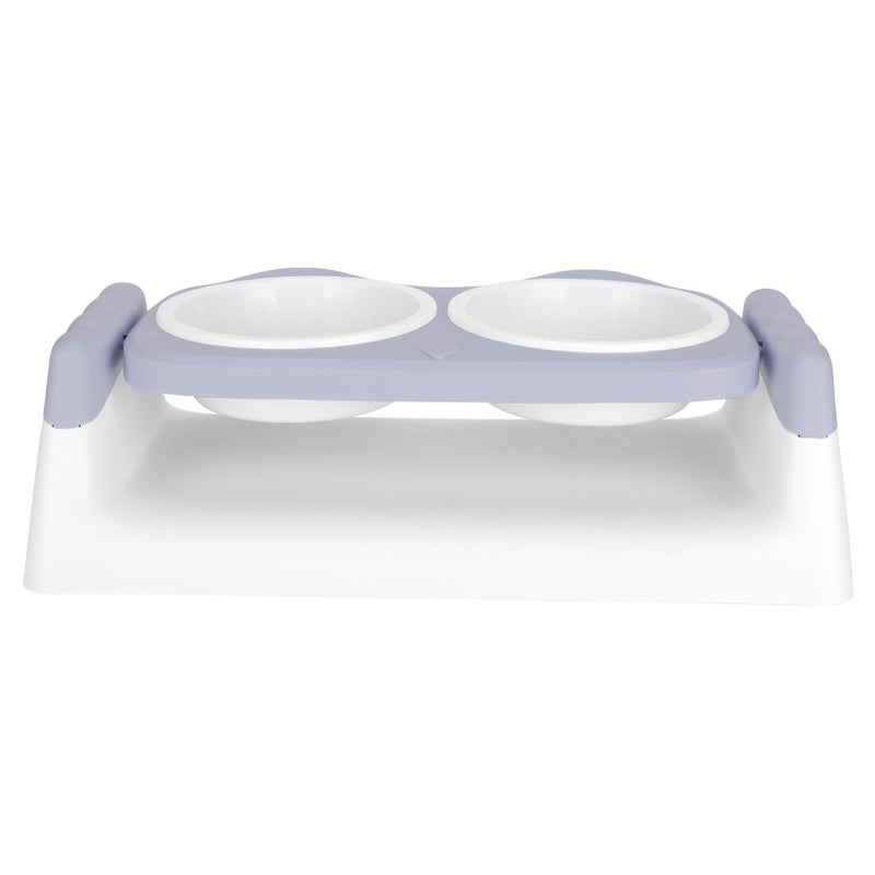 Elevated Cat Food Bowls Double Cat Food Water Bowls with Raised Stand StressFree for Pets(Gray ) - Image 3