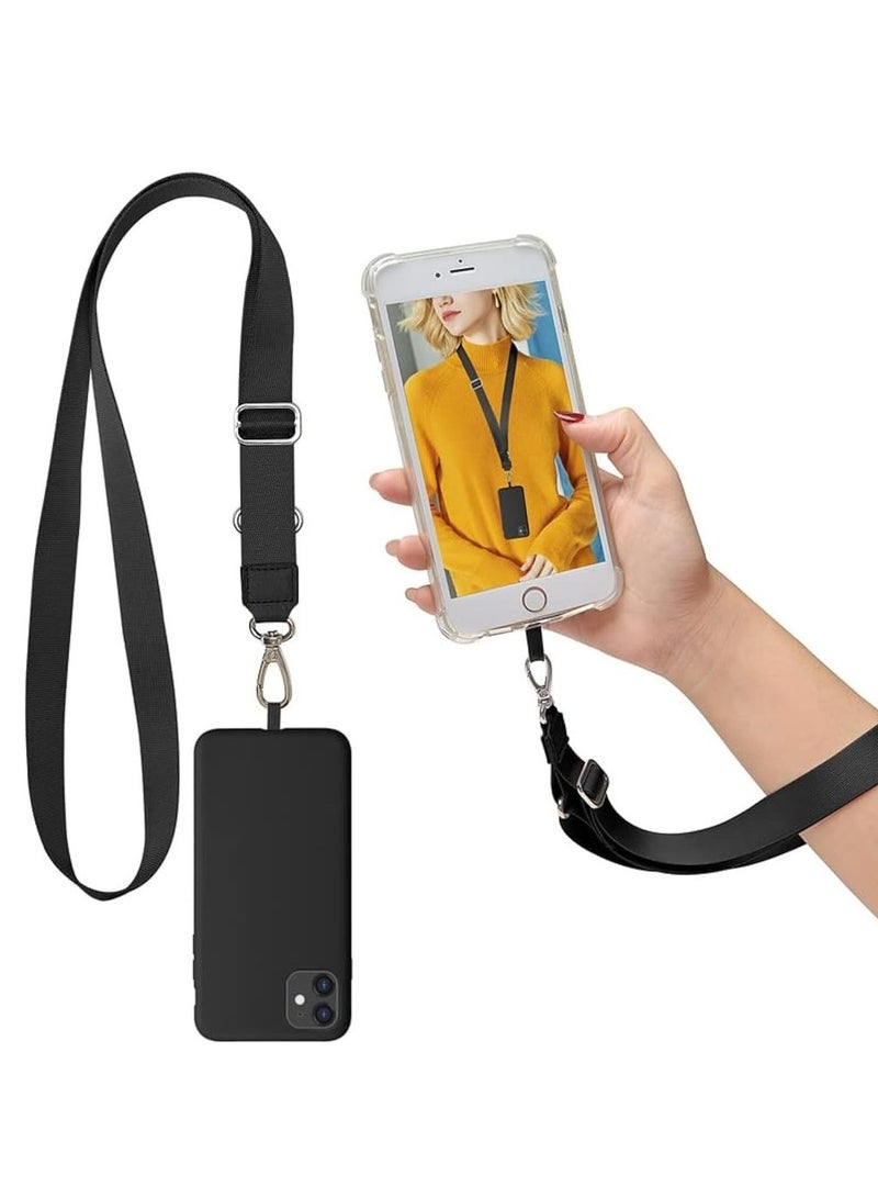 Adjustable Neck Strap Phone Lanyard Multifuctional Patch Phone Polyester Lanyards Compatible With Most Smartphones  - Image 1