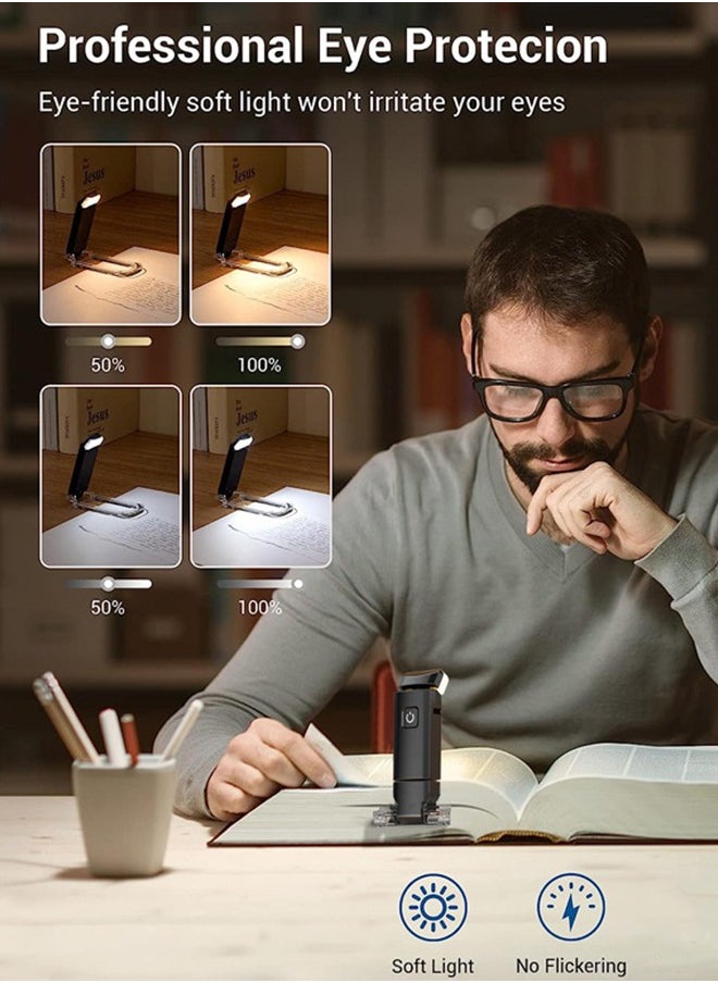 Sweet Life Rechargeable Book Light, Clip On LED Reading Lights for Kids Reading in Bed, 3 Brightness Levels Dimmable Bookmark Light for Eye-Protection, Portable Reading Lamp for Bookworms  - Image 5