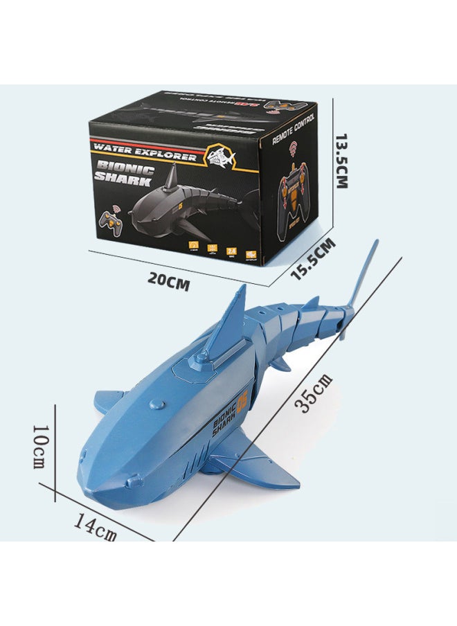 Submarine Remote Control Shark Simulation Fish 2.4G Children Electric Remote Control Shark Submarine Boys' Endurance Toy-Color:Standard Blue  - Image 1