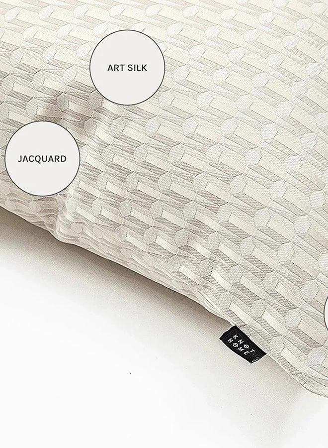 KNOT HOME Cushion Paul Bianca (with filler) Pillow Knot Home Cover Set for Modern Sofa Contemporary Living Room Bedroom and Office Soft Washable