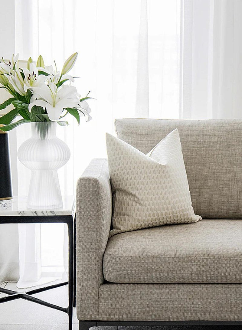KNOT HOME Cushion Paul Bianca (with filler) Pillow Knot Home Cover Set for Modern Sofa Contemporary Living Room Bedroom and Office Soft Washable  - Image 3