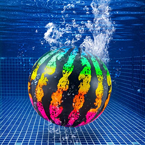 HI-BOOM Hiboom 9 Inch Swimming Pool Diving Balls Underwater Pools Toys Ball with Water Filling Adapter for Underwater Passing Dribbling Diving and Pool Games for Teens AdultsWater Color Style - Image 1