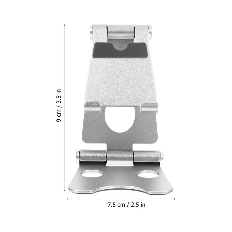 Aluminum Alloy Mini Folding Phone Tablet Stand Portable 3 Fold Silver Desktop Travel Holder - Image 3