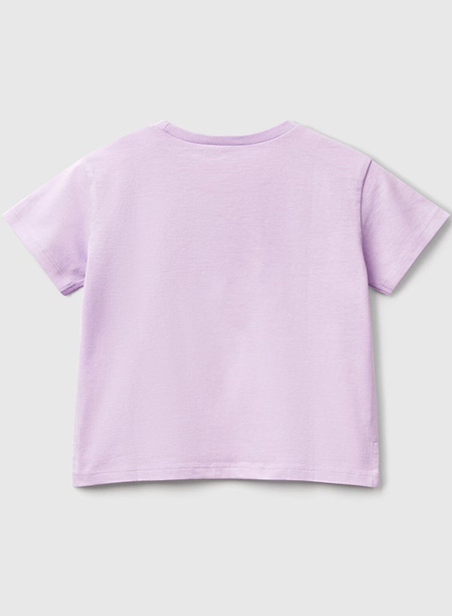 بينيتون تي شيرت بنات مع طباعة وزين - Image 3