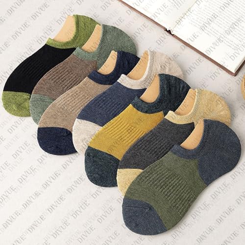 DIVUE Cotton Socks for Men & Women | 7 Pair Combo No Show Low Cut Ankle Length | Breathable Cotton Blend, Odor Resistant, Multi-Color | Cushioned Toe, Free Size | For Sneakers, Loafers & Sports Shoes - Image 5
