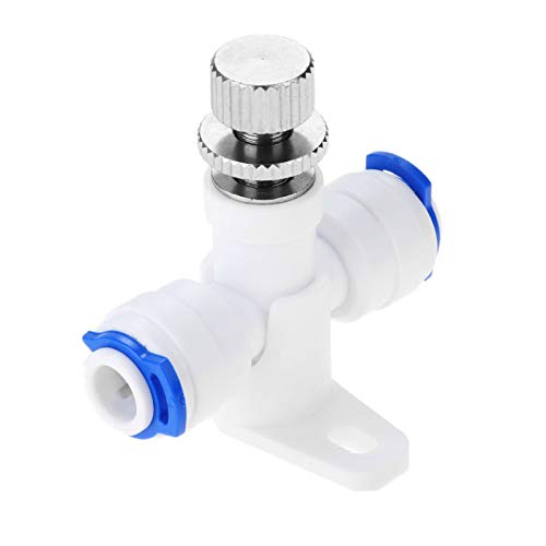 Yetaha Reverse Osmosis 1/4" Hose, Yetaha Water Flow Adjust Valve Regulator, RO Water Tank Valve Filter Connector for Water Purifier Pure Machine Water Dispenser, Plastic Material White - Image 1