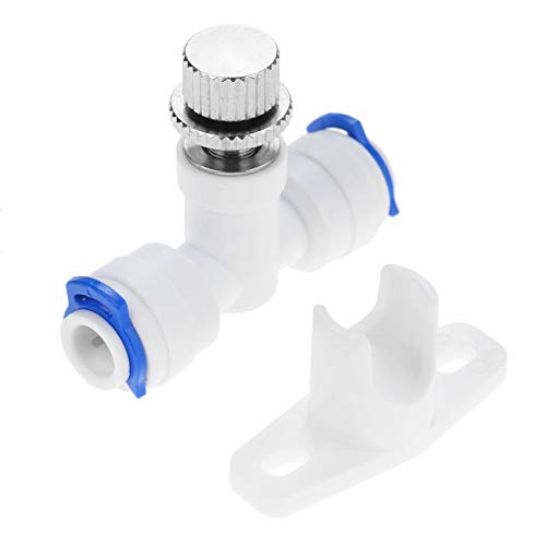 Yetaha Reverse Osmosis 1/4" Hose, Yetaha Water Flow Adjust Valve Regulator, RO Water Tank Valve Filter Connector for Water Purifier Pure Machine Water Dispenser, Plastic Material White - Image 2