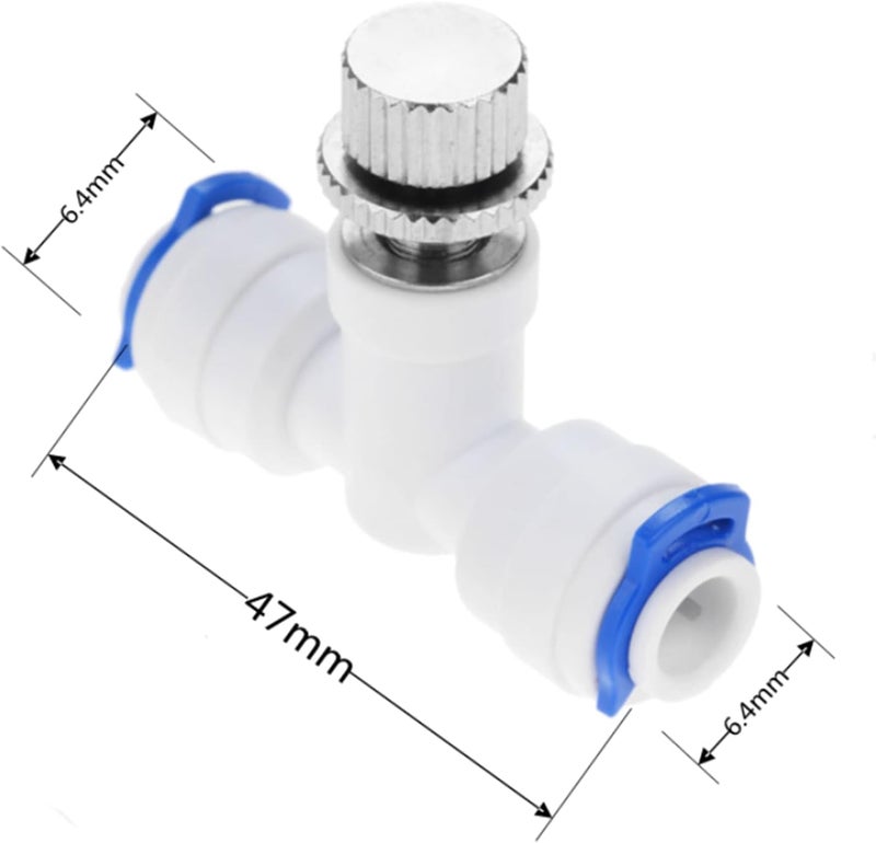 Yetaha Reverse Osmosis 1/4" Hose, Yetaha Water Flow Adjust Valve Regulator, RO Water Tank Valve Filter Connector for Water Purifier Pure Machine Water Dispenser, Plastic Material White - Image 5