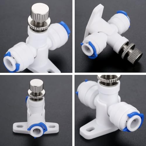 Yetaha Reverse Osmosis 1/4" Hose, Yetaha Water Flow Adjust Valve Regulator, RO Water Tank Valve Filter Connector for Water Purifier Pure Machine Water Dispenser, Plastic Material White - Image 3