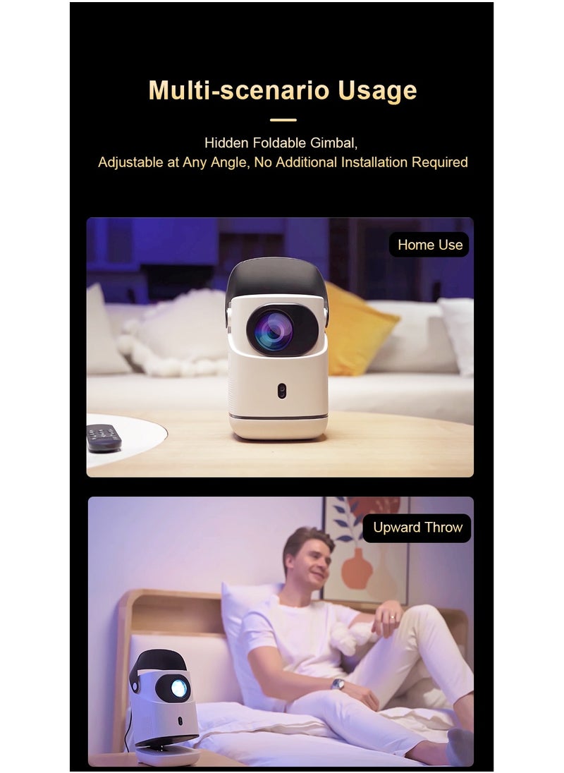 Generic - New Unique Design Foldable Gimbal Projector HD 1080P With 240 Ansi Lumens Supported 4K Video - Image 1