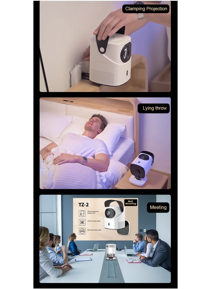 Generic - New Unique Design Foldable Gimbal Projector HD 1080P With 240 Ansi Lumens Supported 4K Video - Image 1