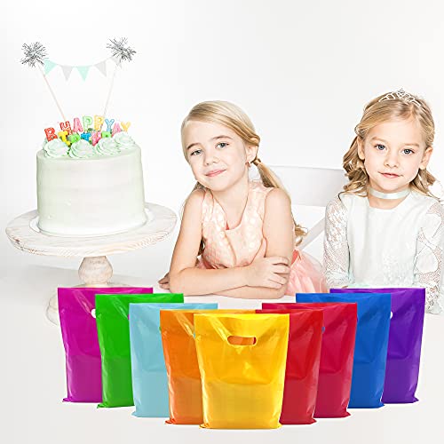 PPXMEEUDC 54PCS Plastic Handle Bag Plastic Party Favor Bags Party Gift Bags for Birthday Party Gift Shop Retail Bag Halloween Christmas Thanksgiving Candy Cookies Dessert - Image 4
