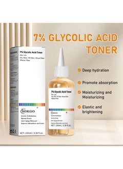 Sokgo 7% Glycolic Acid Exfoliating Toner, Exfoliating Facial Toner, Smooth Skin, Even Tone, Hydrating Formula, Pore Minimizer (Large, Unscented)  - Image 2