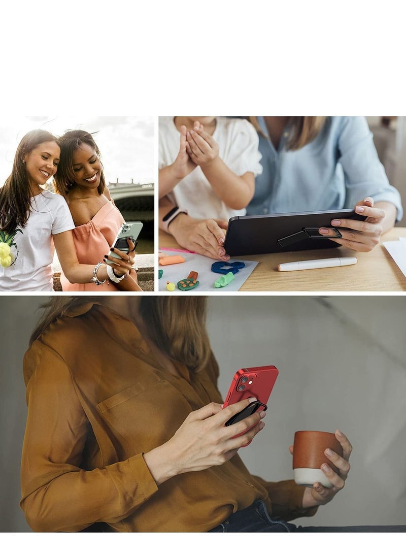 Y&D Finger Grip Phone Holder Magnetic Stand Kickstand, Tablet Stands, Ultra-Thin 360° Rotation Phones Back Foldable for Hand/Bed Universal Car Mount – Metal Black - Image 4