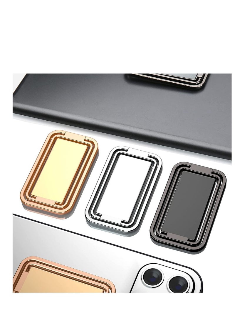 Y&D Finger Grip Phone Holder Magnetic Stand Kickstand, Tablet Stands, Ultra-Thin 360° Rotation Phones Back Foldable for Hand/Bed Universal Car Mount – Metal Black - Image 3