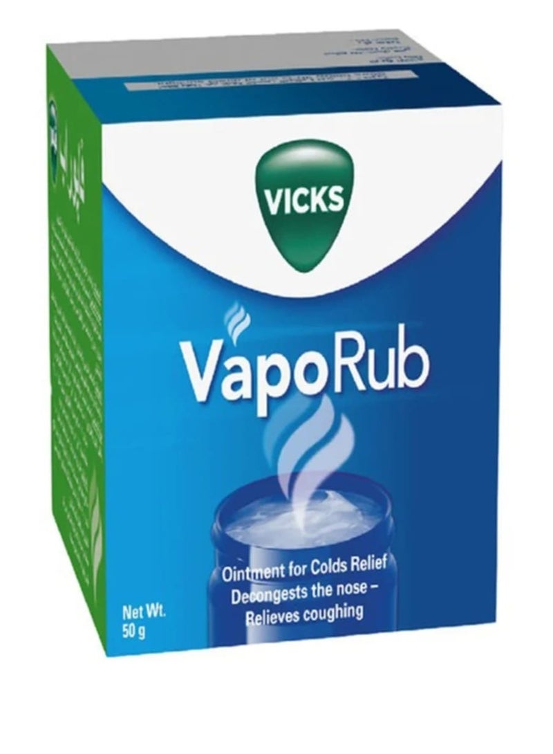 Vicks VapoRub ointment to relieve cold symptoms, nasal congestion and cough, 50 g - Image 1