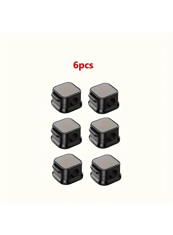 Black 6pcs Magnetic Cable Organizer Holder Desk Wall Mounted Charging Station - Image 1
