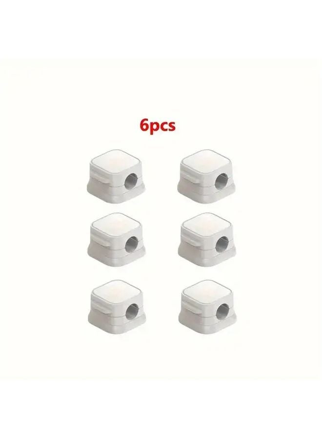 Black 6pcs Magnetic Cable Organizer Holder Desk Wall Mounted Charging Station - Image 5