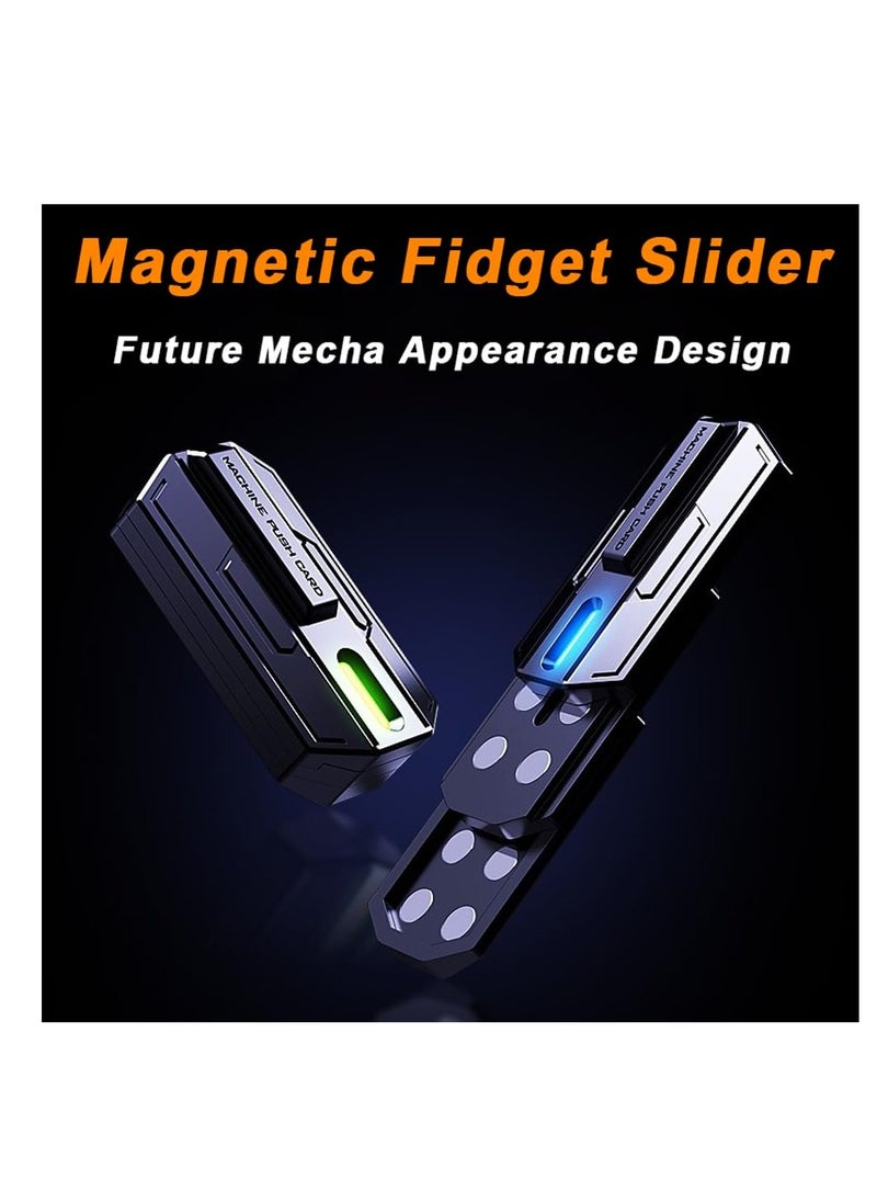 Generic - Machine Fidget Slider, Glow-in-The-Dark Magnetic Metal Fidget Toys Haptic Slider, EDC Fidget Toy Stress Relief Toys for Adults, Perfect for ADHD/ADD/Anxiety (Blue Light) - Image 1